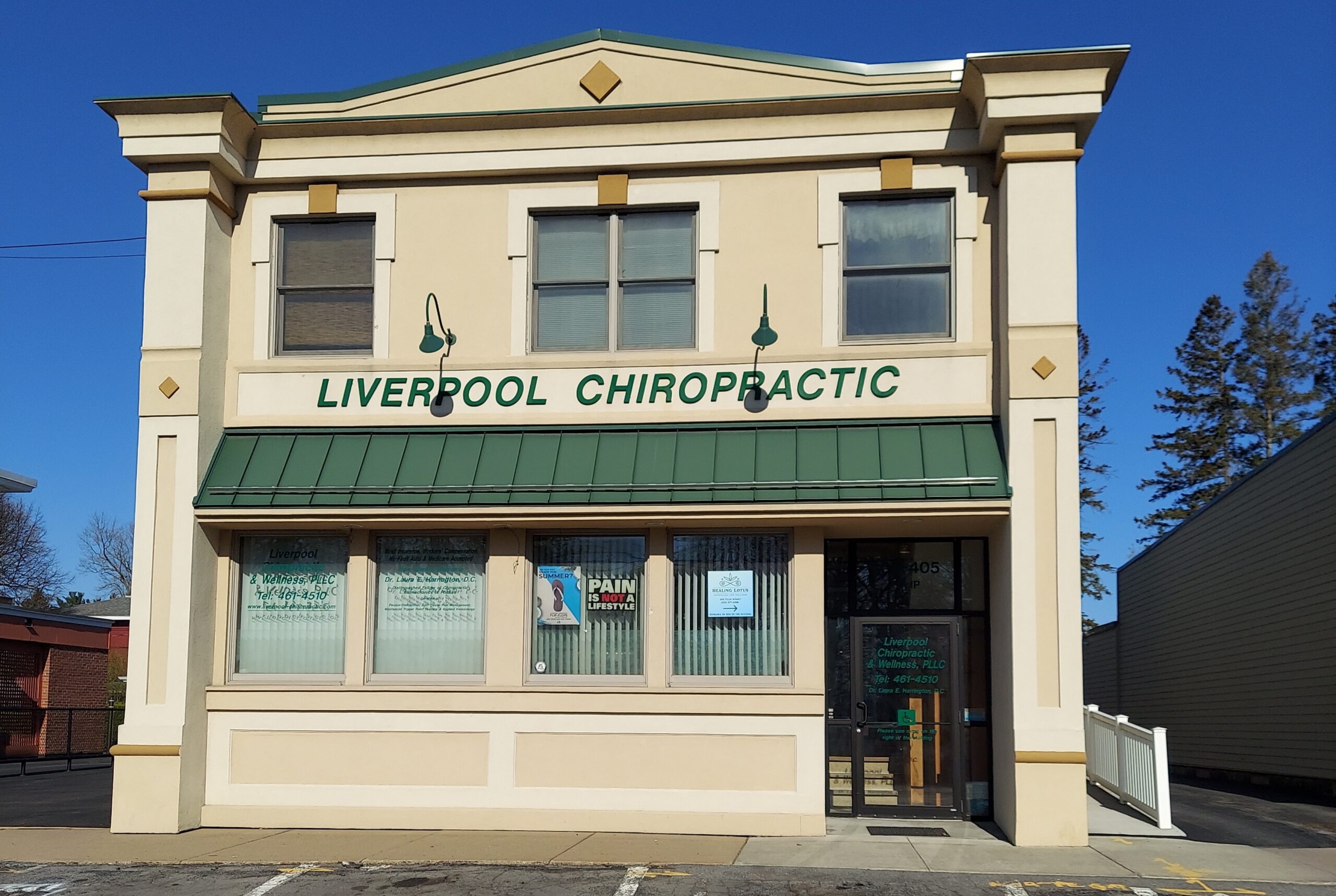 Liverpool Chiropractic and Wellness office building at 403 Tulip Street, Liverpool, New York